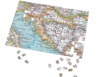 Croatia Map Puzzle - Croatia Puzzle for Adults - Croatia Jigsaw Puzzle - 500 Piece Croatia Puzzle - Croatia Map Gift - Croatia Vacation