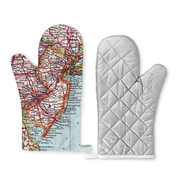 New Jersey Map Oven Mitt New Jersey Oven Mitt New Jersey Kitchen