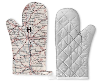 Columbus Ohio Map Oven Mitt - Columbus Oven Mitt - Columbus Kitchen Gift - Columbus Airbnb - Columbus Wedding - Columbus Housewarming Gift