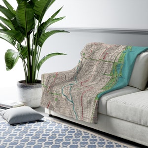 Lincoln Park Chicago Illinois Map Throw Blanket Fleece Blanket Housewarming Gift Realtor Gift Wedding Gift Airbnb Blanket