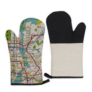 NYC Subway Map Oven Mitt - New York City Subway Oven Mitt - NYC Airbnb - New York City Housewarming Gift - New York Realtor Gift