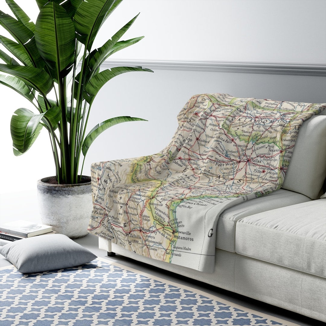 Texas Fleece Blanket Texas Map Blanket Texas Blanket Texas Housewarming