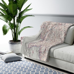 Normandy France Map Blanket - Normandy Map - Normandy Throw Blanket - Normandy Vacation - Normandy Wedding Gift - French Gift