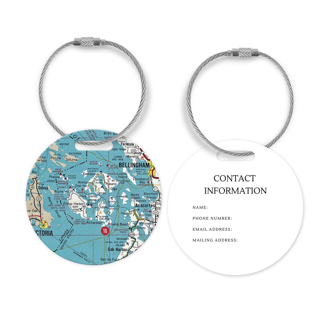 San Juan Islands Map Luggage Tag San Juan Islands Luggage Tag San Juan Islands Cruise San Juan