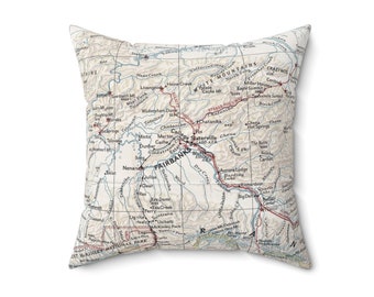 Fairbanks Alaska Map Pillow - Fairbanks Pillow - Fairbanks Gift - Fairbanks Airbnb - Fairbanks Gift - Fairbanks Wedding Gift