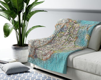 United States Map Fleece Blanket - United States Map Blanket - United States Throw Blanket - United States Map Gift