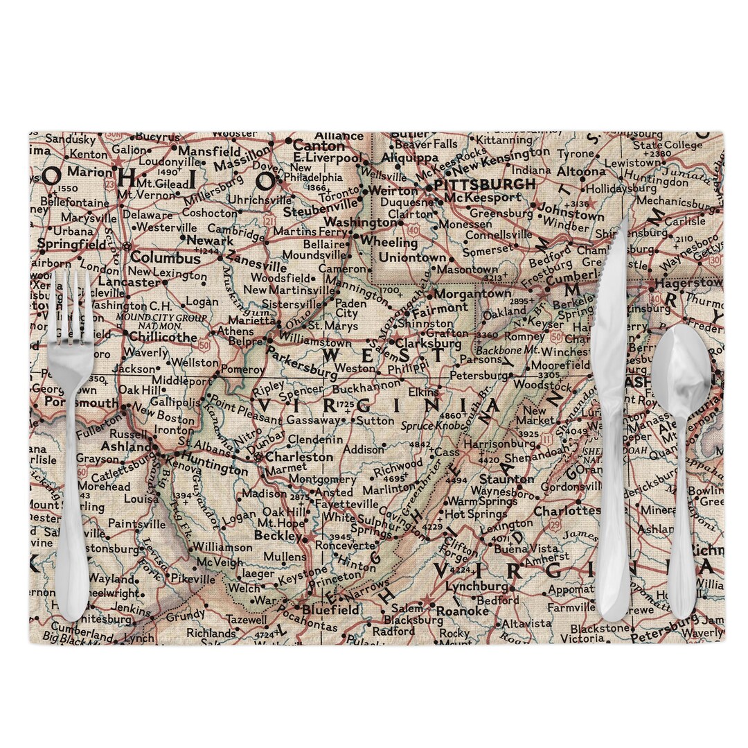 West Virginia Map Placemats West Virginia Airbnb West Virginia