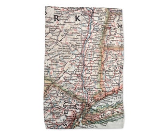 Hudson Valley Map Tea Towel - Hudson Valley Kitchen Towel - Hudson Valley Dishtowel - Hudson Valley Map Towel - Hudson Valley Realtor