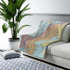 Norway Map Fleece Blanket - Norway Map Blanket - Norway Blanket - Norway Housewarming Gift - Norwegian Blanket - Norway Wedding Gift