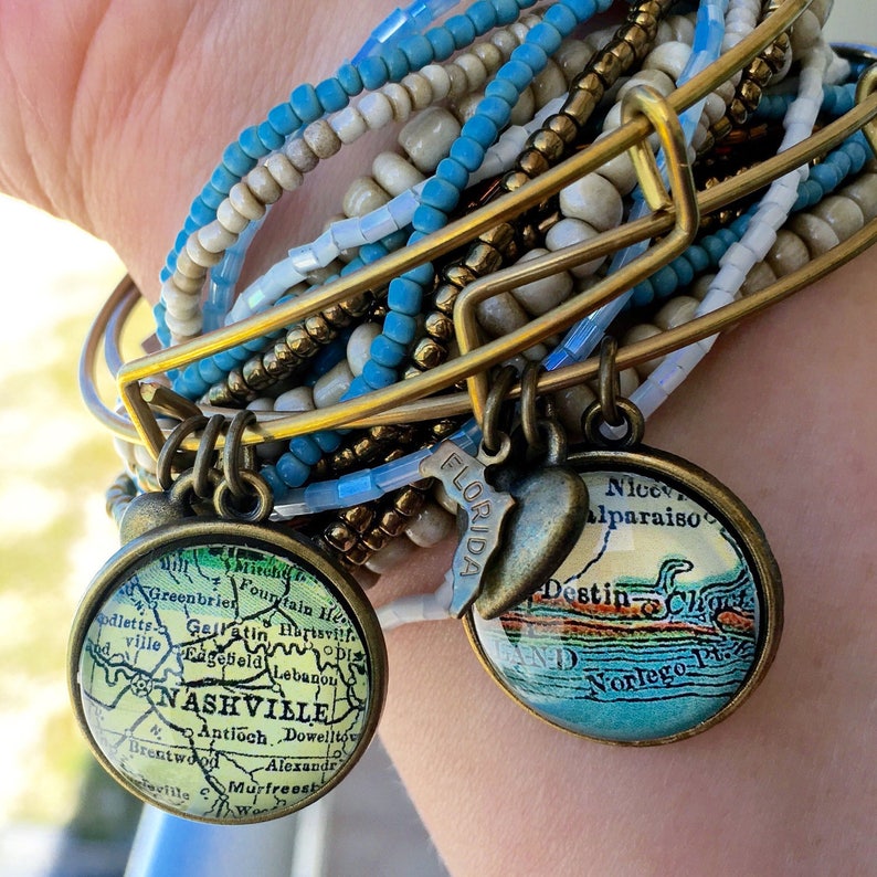 Maui Map Bracelet Maui Bracelet Maui Jewelry Travel Etsy