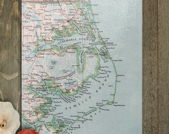 Outer Banks North Carolina Map Cutting Board - Outer Banks Charcuterie Board - Outer Banks Cheese Board - Outer Banks Vacation Rental
