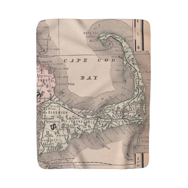 Cape Cod Map Fleece Blanket Cape Cod Map Blanket Cape Cod Blanket Wanderlust Blanket Cape Cod Map