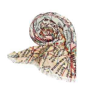 Lake Erie Map Scarf - Lake Erie Travel Scarf - Lake Erie Map Wrap - Lake Erie Pashmina - Lake Erie Vacation - Lake Erie Trip