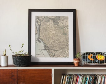 Buffalo New York Map Wall Print - Buffalo Map - Buffalo Poster Print - Buffalo Map Print - Buffalo Airbnb - Buffalo Realtor Gift