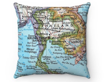 Thailand Map Pillow - Thailand Pillow - Housewarming Gift - Wedding Gift