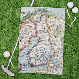 Finland Golf Towel - Finland Map - Fathers Day Gift - Finland Golf Gift - Gift for Dad - Finland Golf Trip - Finland Groomsmen Gift
