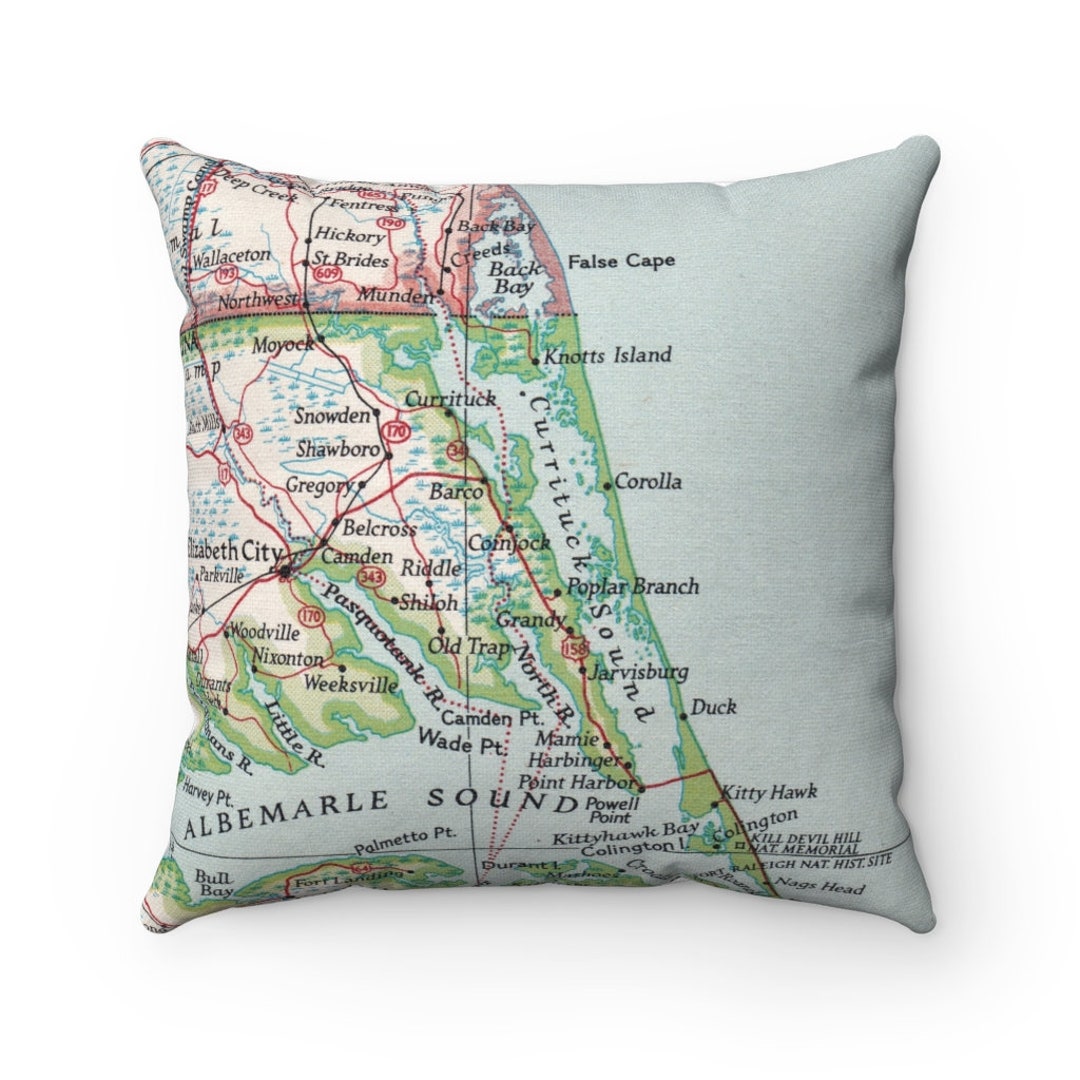 Currituck Sound North Carolina Pillow Outer Banks Airbnb Etsy