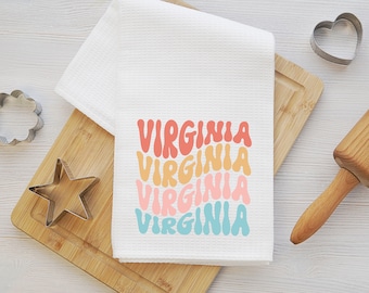 Virginia Tea Towel - Virginia Kitchen Towel - Virginia Dish Towel - Virginia Housewarming - Virginia Airbnb Decor - Virginia Closing Gift