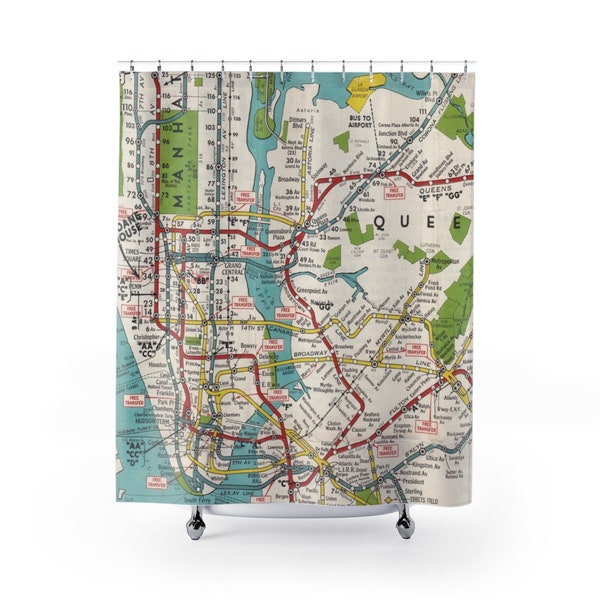 Map Shower Curtain Etsy