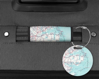 Outer Banks North Carolina Map Luggage Tag - Outer Banks Luggage Tag - Outer Banks Vacation - Outer Banks Wedding - Outer Banks Girls Trip