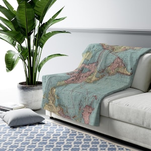 Vintage World Map Blanket Travel Gift Camping Blanket Throw Blanket Lap Blanket Vacation Blanket Travel Throw