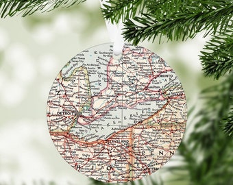 Lake Erie Map Ornament - Lake Erie Ornament - Lake Erie Gift - Lake Erie Christmas - Lake Erie Airbnb