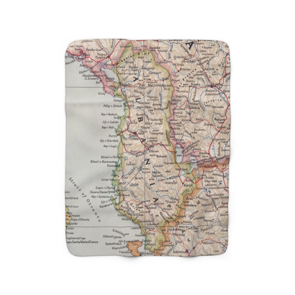 Albania Fleece Blanket Albania Map Blanket Albania Blanket Etsy