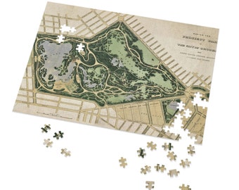 Prospect Park Brooklyn Map Puzzle - Prospect Park Puzzle for Adults - Prospect Park Jigsaw Puzzle - 500 Piece Map Puzzle