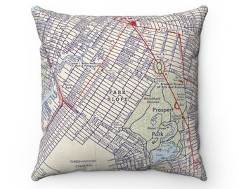 Park Slope Map Pillow - Park Slope Wedding Gift - Park Slope Pillow - Housewarming Gift