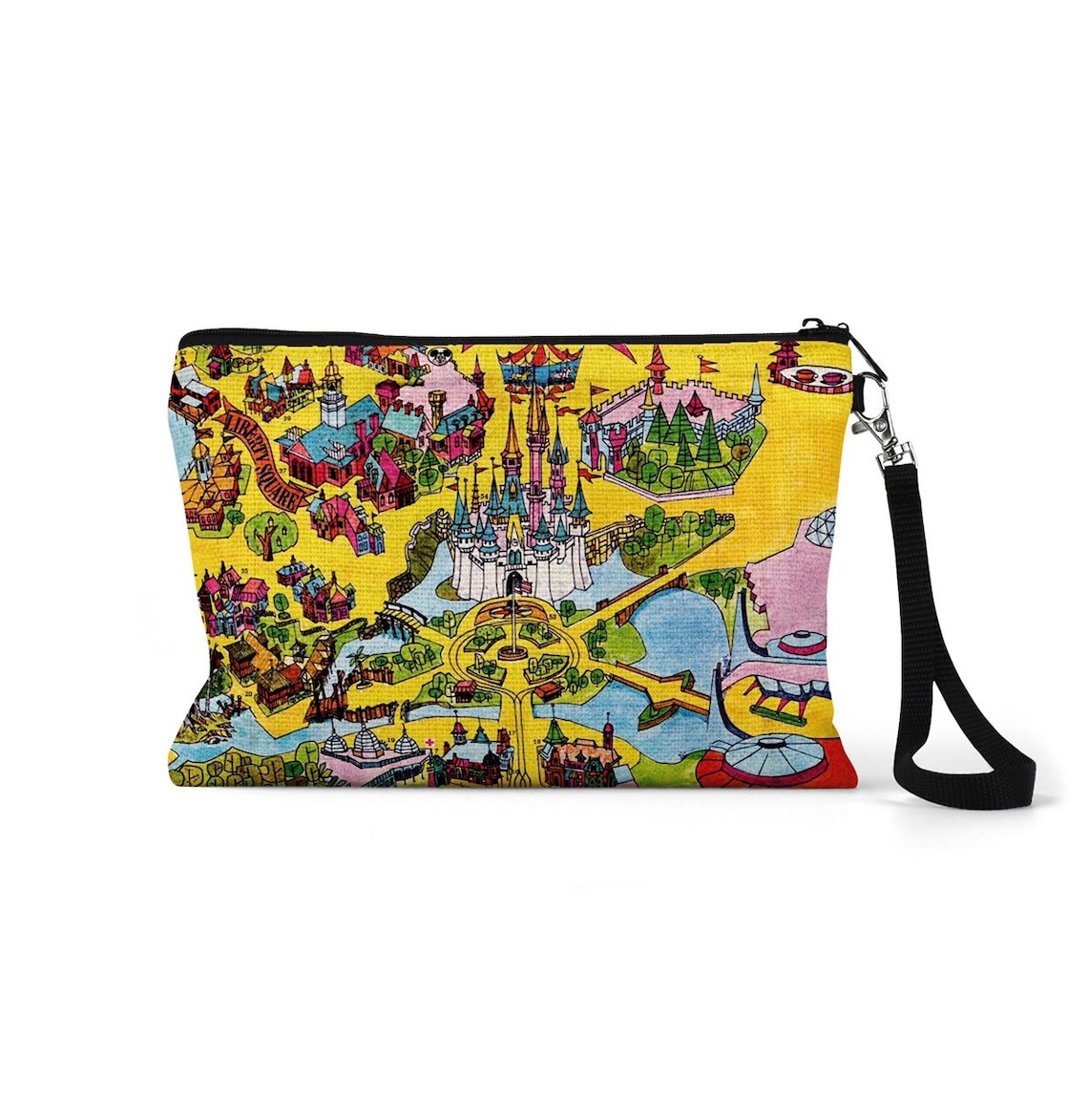 Walt Disney World Map Pouch Vintage Walt Disney World Map Etsy