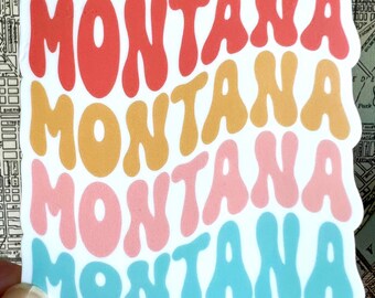 Montana Laptop Sticker - Montana Water Bottle Sticker - Montana Laptop Sticker - Montana Suitcase Decal - Montana Vinyl Sticker