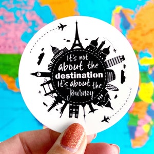Wanderlust Laptop Sticker - Travel Water Bottle Sticker - Wanderlust Sticker - Sticker for Traveler - Wanderlust Decal - Suitcase Decal