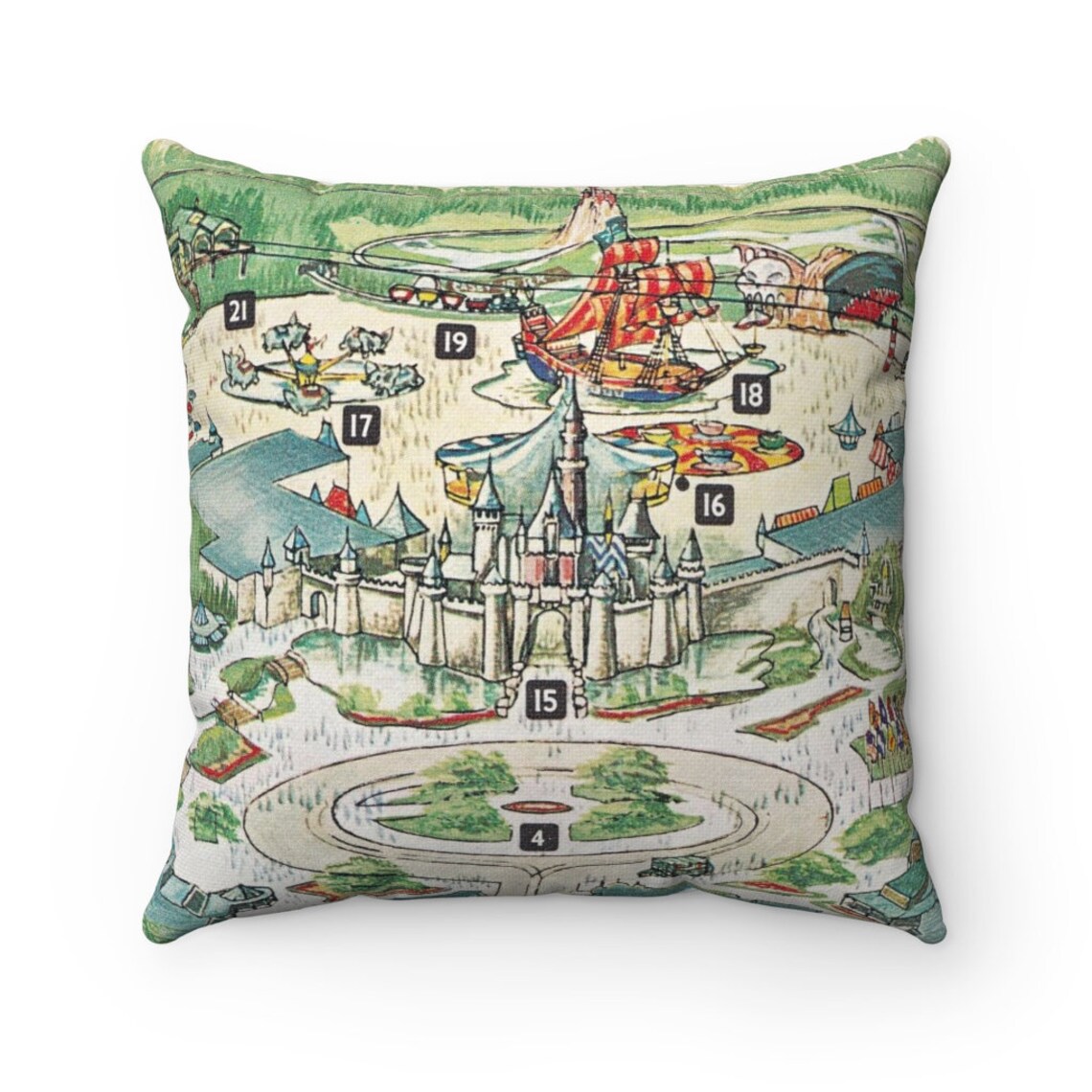 Disneyland Map Pillow Disneyland Pillow Disney Wedding Etsy