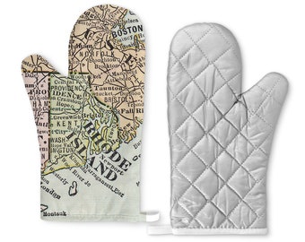 Rhode Island Map Oven Mitt - Rhode Island Oven Mitt - Rhode Island Kitchen - Rhode Island Pot Holder - Rhode Island Realtor