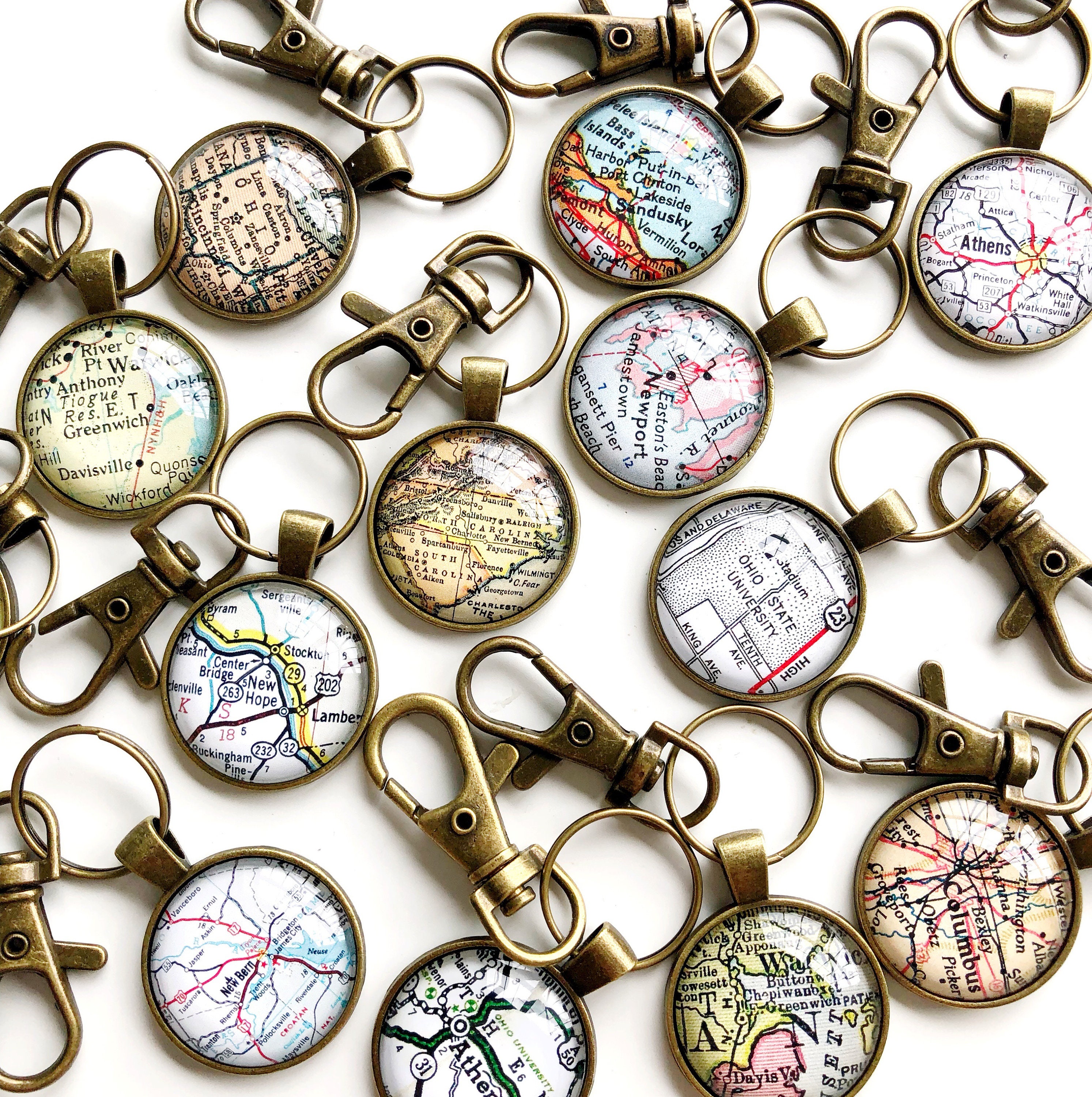thependantemporium Louisville, Kentucky Map Necklace or Keychain, Louisville Map Pendant Hometown Map Gift Jeffersonville KY Map Key Chain Key Ring Fob