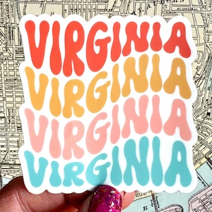 Virginia Vinyl Sticker - Virginia Water Bottle Sticker - Virginia Laptop Sticker - Virginia Suitcase Decal - Virginia Sticker