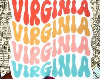 Virginia Vinyl Sticker - Virginia Water Bottle Sticker - Virginia Laptop Sticker - Virginia Suitcase Decal - Virginia Native