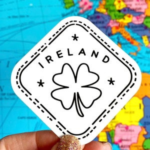 Ireland Passport Stamp Laptop Sticker - Ireland Water Bottle Sticker - Ireland Sticker - Ireland Decal - Ireland Laptop Sticker