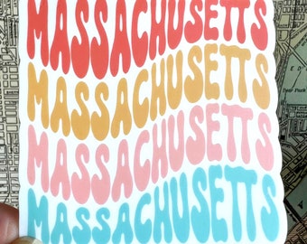 Massachusetts Laptop Sticker - Massachusetts Water Bottle Sticker - Massachusetts Laptop Sticker - Massachusetts Suitcase Decal
