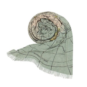 Antarctica Map Scarf - Antarctica Scarf - Antarctica Travel Scarf - Antarctica Gift - Antarctica Map Wrap - Antarctica Pashmina