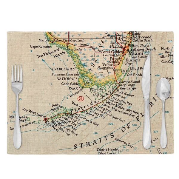 Florida Map Placemats Etsy