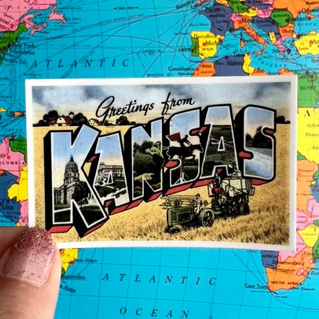 Kansas Laptop Sticker Kansas Water Bottle Sticker Kansas Sticker Kansas