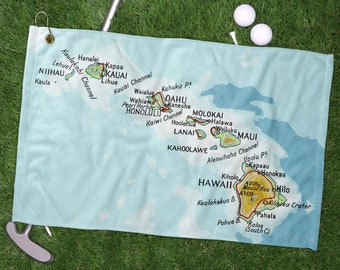 Hawaii Golf Towel - Hawaii Golf Trip - Hawaii Fathers Day Gift - Hawaii Golf Gift - Hawaii Tennis Towel - Hawaii Yoga Towel - Hawaii Wedding