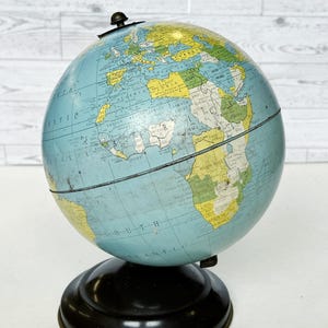 Vintage Replogle Globe | Mid Century World Globe with Metal Base | 1950s Educational Decor | Retro Classroom, Office, or Library Gift