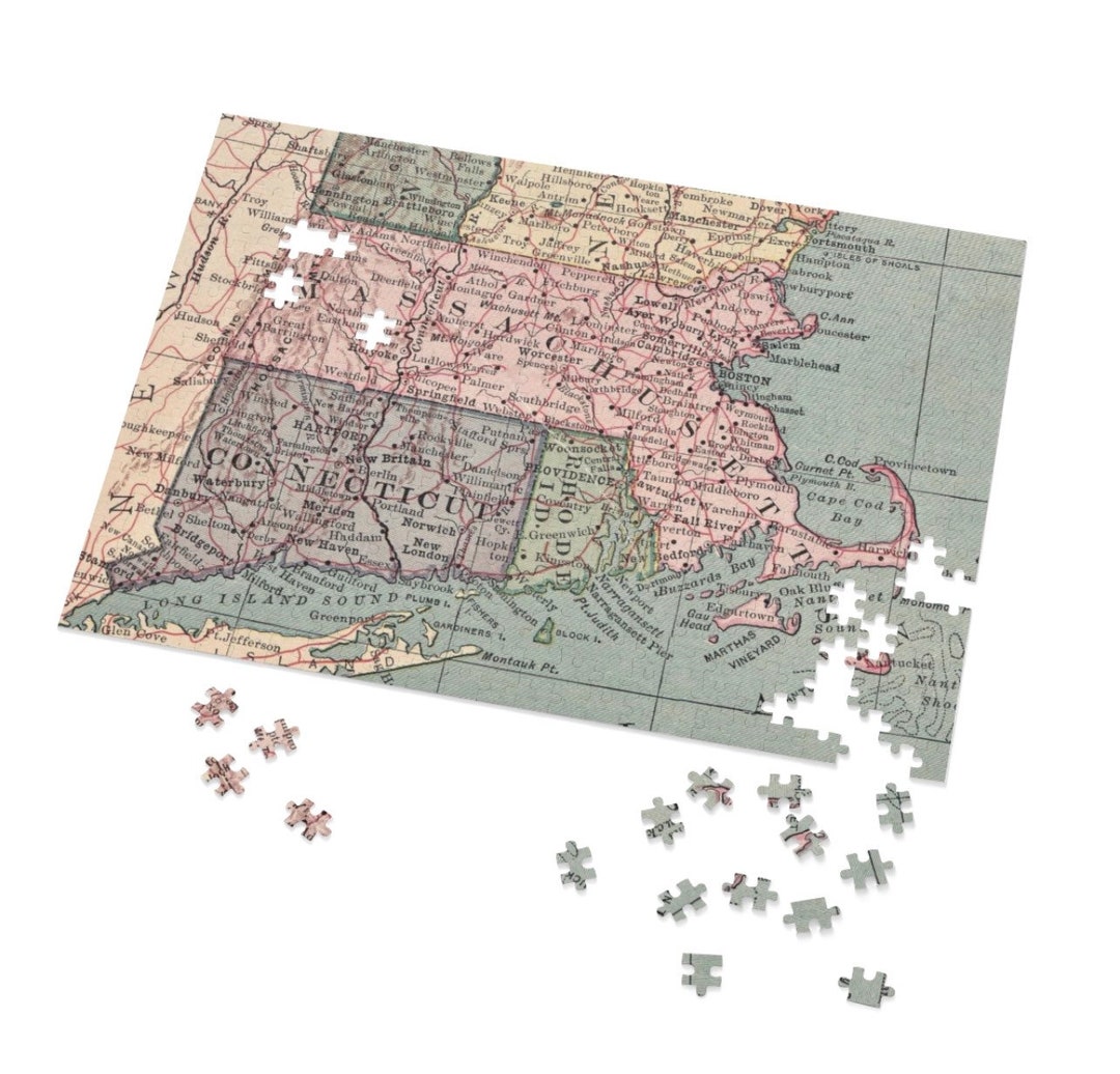 Massachusetts Map Puzzle Massachusetts Puzzle for Adults Massachusetts