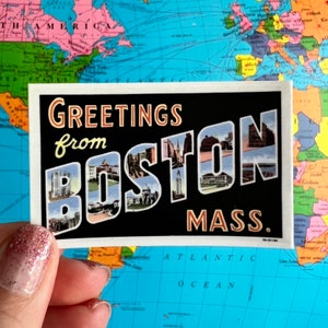 Boston Massachusetts Laptop Sticker - Boston Water Bottle Sticker - Boston Sticker - Boston Laptop Sticker - Boston Decal - Boston Postcard