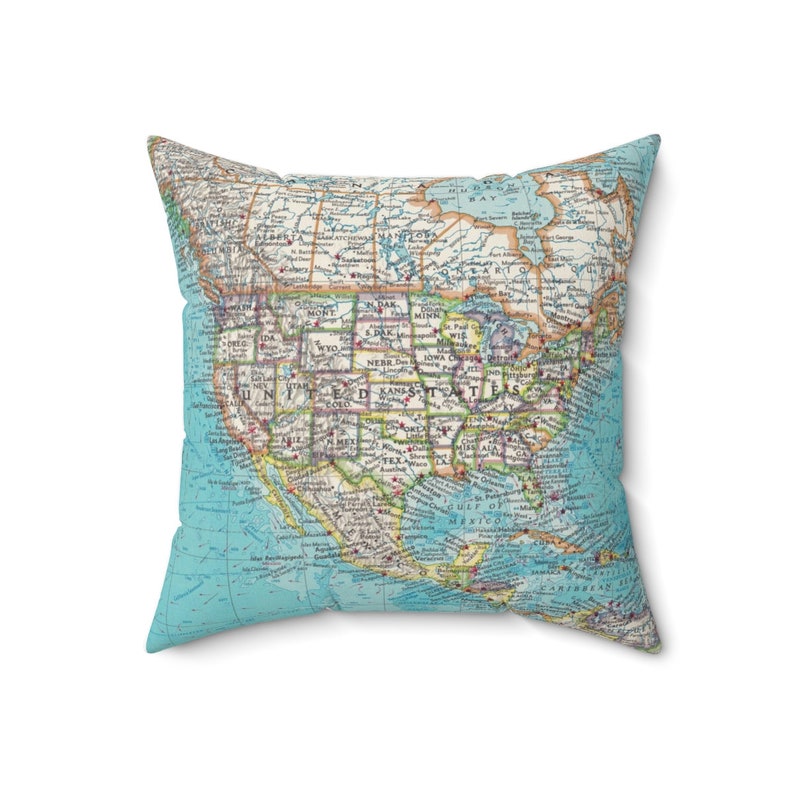 United States Map Pillow United States Pillow Wedding Gift Etsy