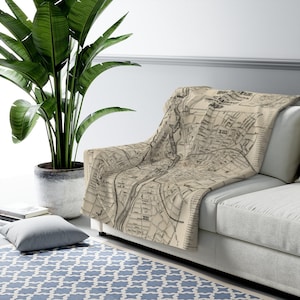 Rochester New York Map Blanket - Rochester Blanket - Rochester Airbnb Decor - Rochester Decor - Rochester Map