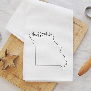 Missouri Tea Towel - Missouri Kitchen Towel - Missouri Dish Towel - Missouri Housewarming - Missouri Airbnb Decor - Missouri Realtor Gift