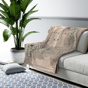 Cape Cod Map Fleece Blanket - Cape Cod Map Blanket - Cape Cod Realtor - Cape Cod Lap Blanket - Cape Cod Map - Cape Cod Airbnb